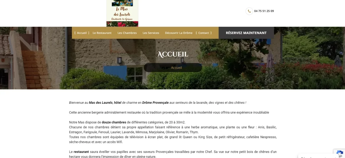 PHOTO - REALISATION - SITE WEB - LE MAS DES LAURELS